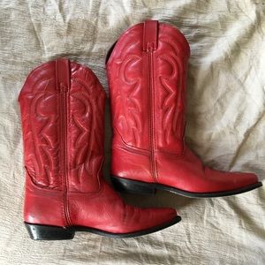 Vittorio Ricci Vintage Red Leather Cowboy Boots